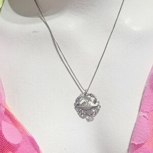 Silver Necklace Pendant Silver Pendant And Chain Vintage Jewelry Pre Owned